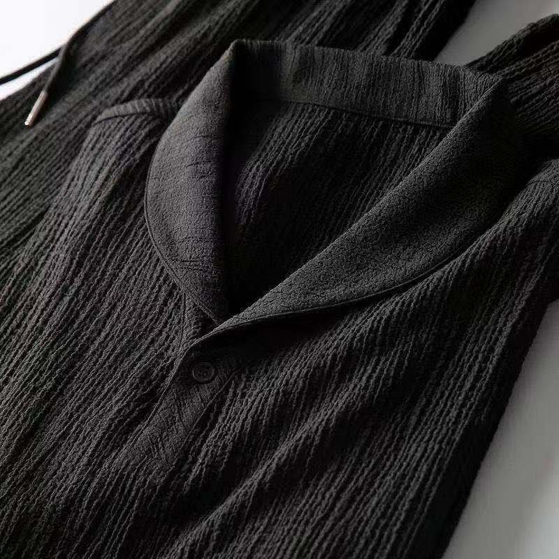 Leisure Suit Men 2023 New Summer Thin High-end Sports Suit Men's Fashion Short Sleeve Trousers Trend Light Luxury