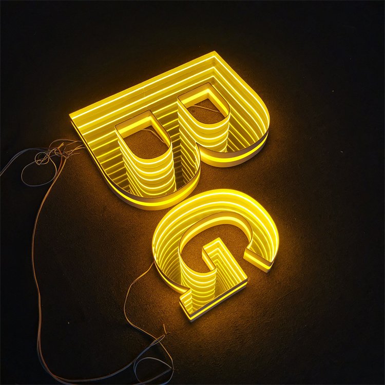 Factory Price Wall Sign 3D Led Neon Sign Infinity Mirror Light Infinite Mirror Electronic Sign