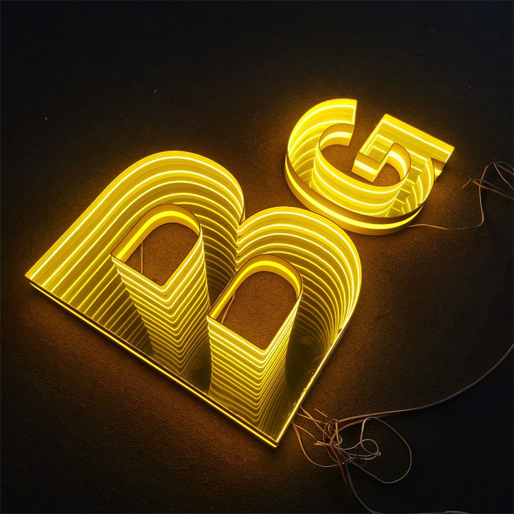 Factory Price Wall Sign 3D Led Neon Sign Infinity Mirror Light Infinite Mirror Electronic Sign