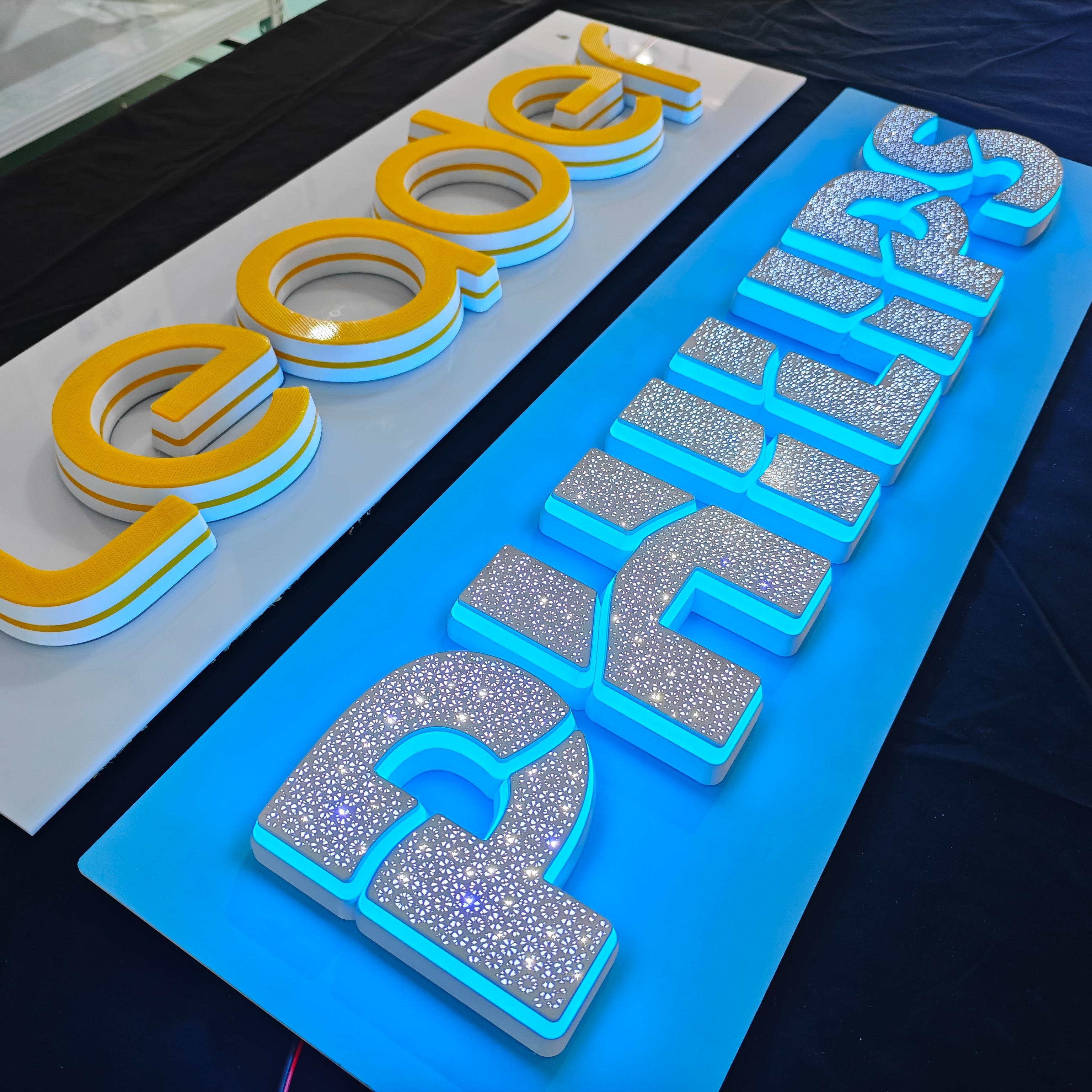 New Type 3D Luminous Sign Starlight Character Business Store Decor LED Acrylic Light Custom Design 3D Letter Signs