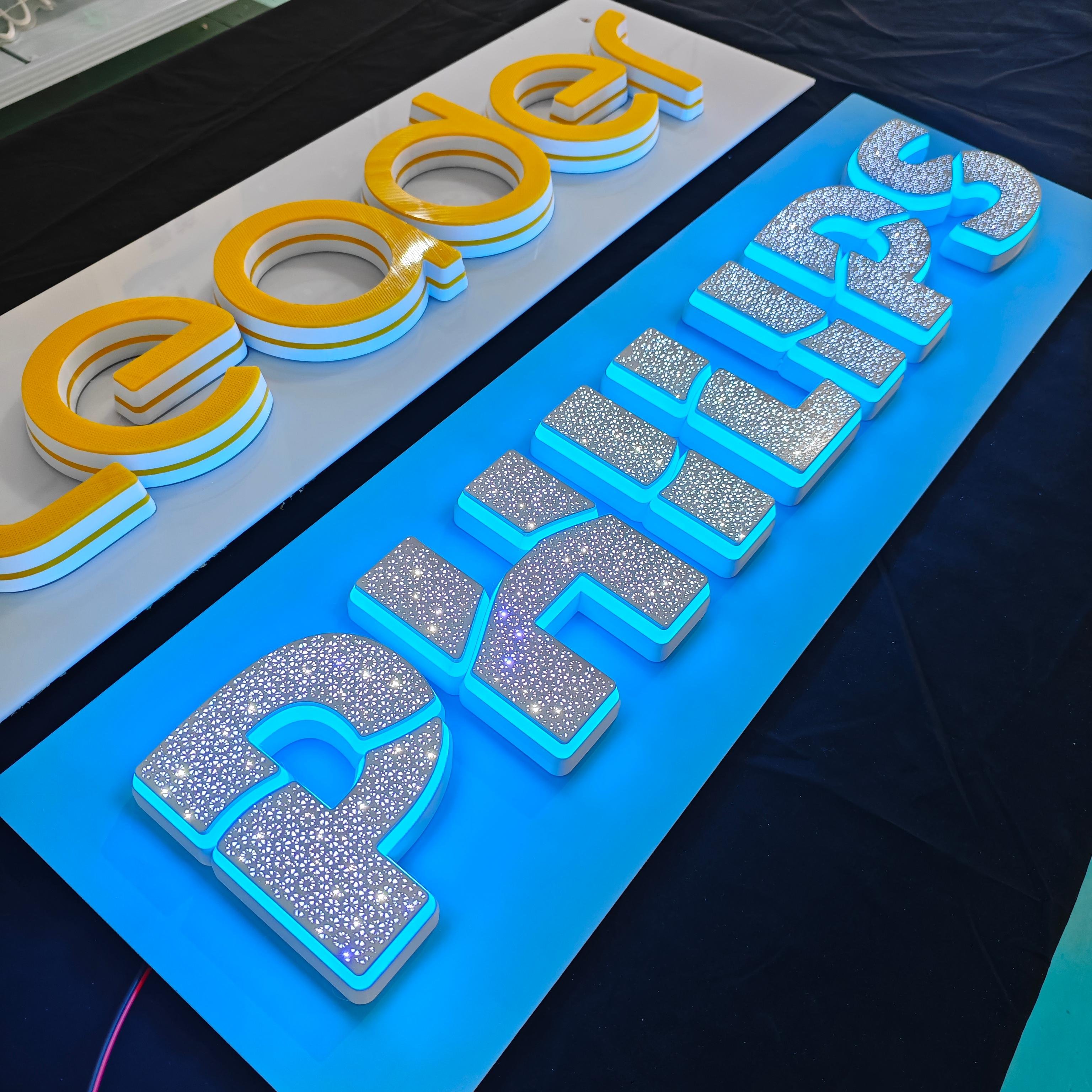 New Type 3D Luminous Sign Starlight Character Business Store Decor LED Acrylic Light Custom Design 3D Letter Signs