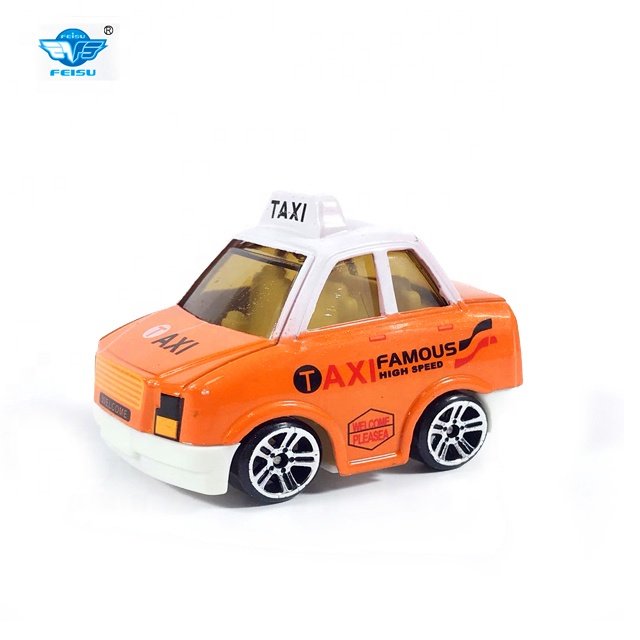 Wholesale 1:64 Cartoon Style Die Cast Metal Toy Car for Kids Toy Pickup Trucks Taxi Bus Diecast Model Car