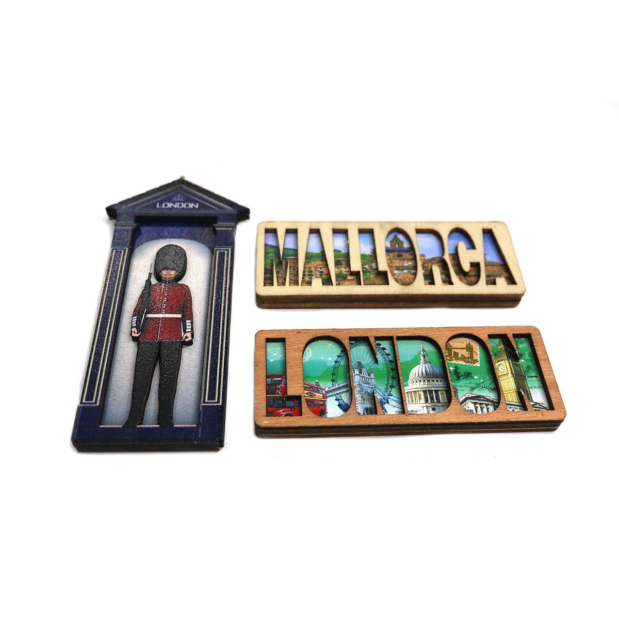 London Fridge Magnet Kitchen Room House Decoration Favourite Rectangle Bus Wooden Souvenirs Tourism Customized Fridge Magnet