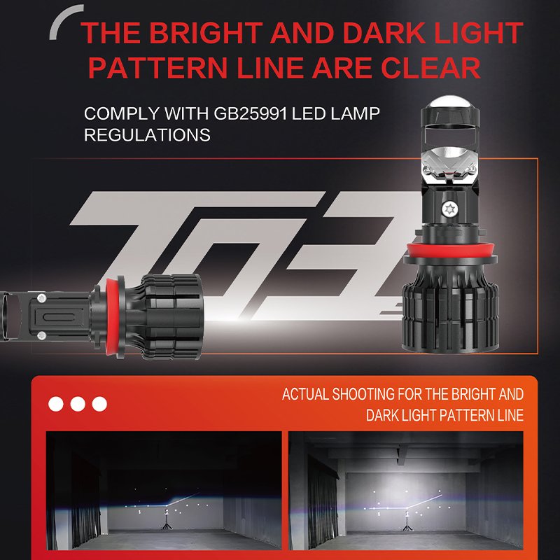 T03 H4 Led Headlight Projector 12V-24V 100W 10000LM H4 H7 H8 9005 9006 Led Light Led Laser Projector H4 Led Lens