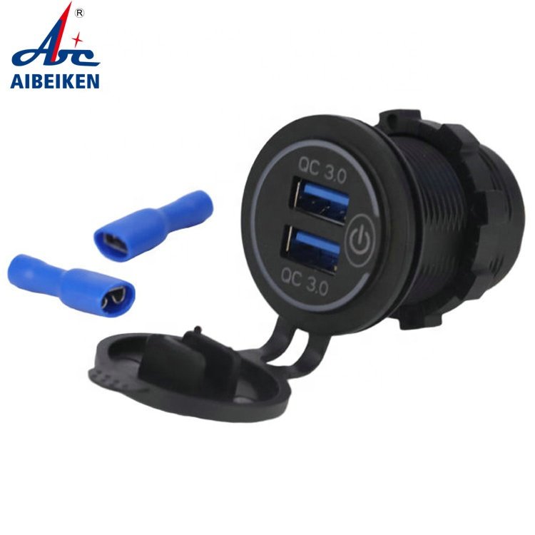 12V 4.2A LED Light Dual Port Touching USB Car Charger Socket for Car Boat Marine Mobile Phone