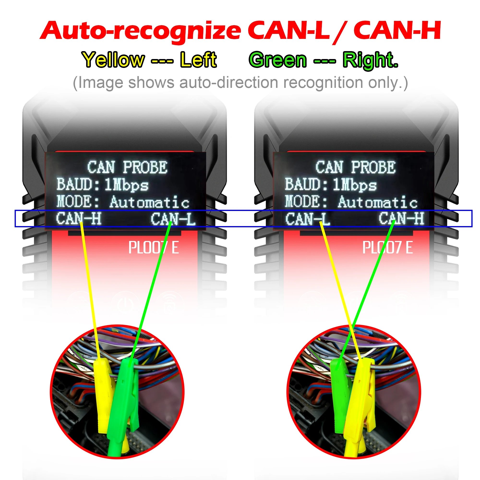 WOYO PL007 E CAN BUS Tester Engineer Edition Reads Data Directly, Don't Need Breaking the Wire, Auto-recognize CAN-H & CAN-L