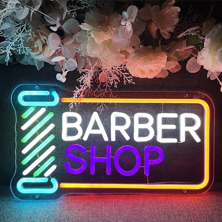 Leo Neon Sign Beauty Salon Store Business logo Design Led Light up Sign Light for Store Wall Decoration