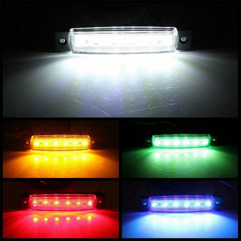 2 Years Warranty 12V24V 6 Amber Indicator Rear Side Truck Trailer RV Cab Boat Bus Lorry LED Marker Clearance Light