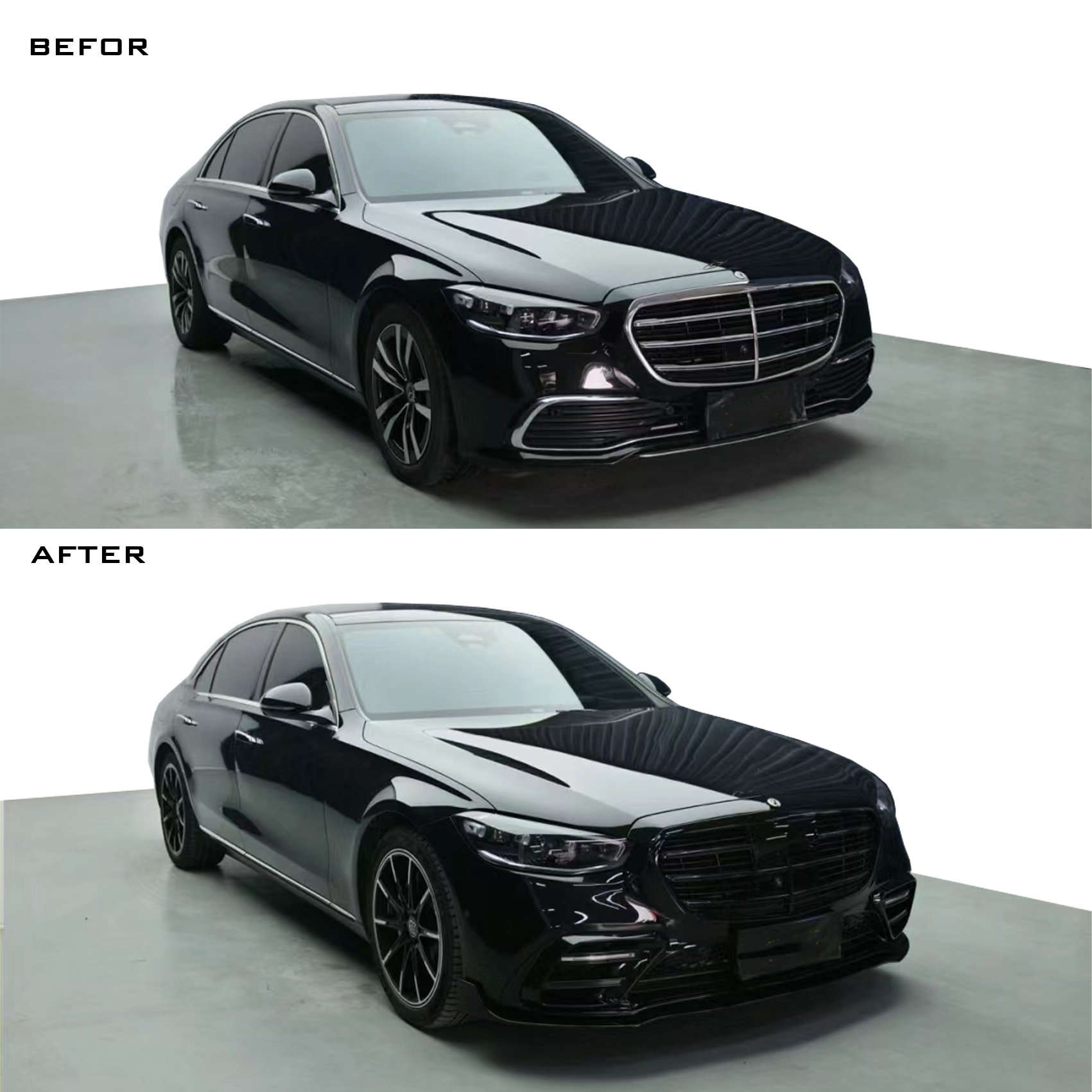 W223 Body Kit for Mercedes benz s Class W223 for Bra-bus Style Front Bumpers Rear Bumpers Side Skirt Wheel Arches