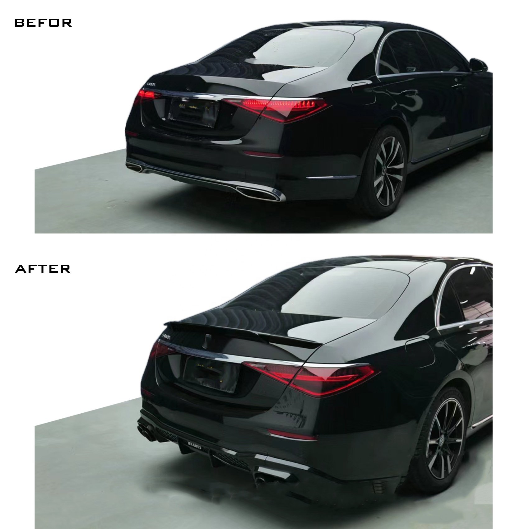W223 Body Kit for Mercedes benz s Class W223 for Bra-bus Style Front Bumpers Rear Bumpers Side Skirt Wheel Arches