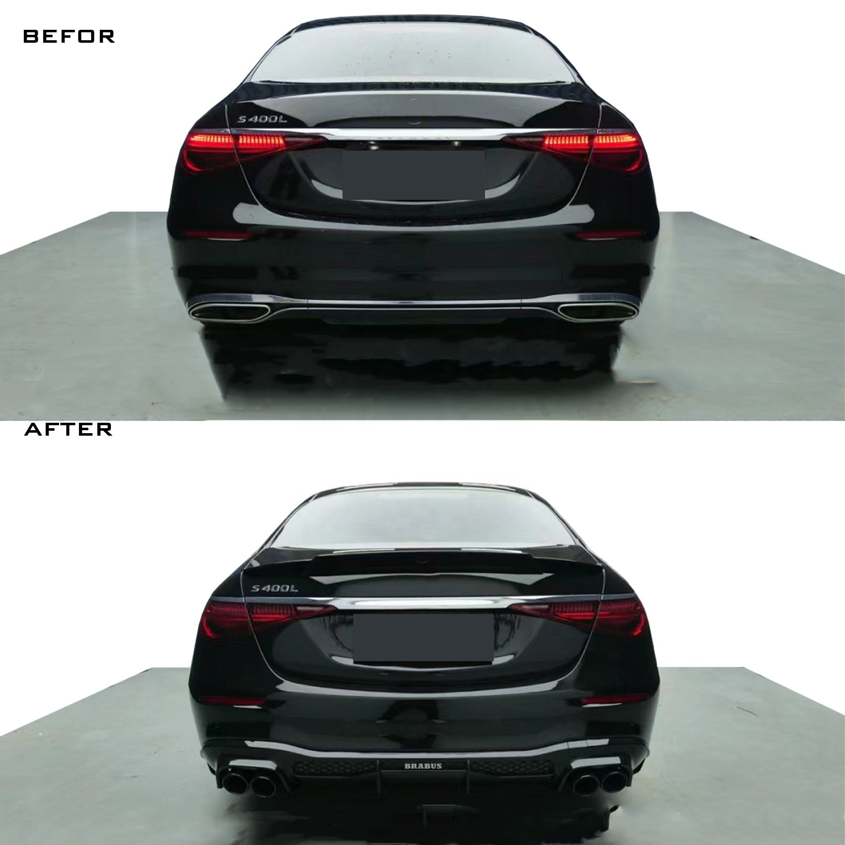 W223 Body Kit for Mercedes benz s Class W223 for Bra-bus Style Front Bumpers Rear Bumpers Side Skirt Wheel Arches