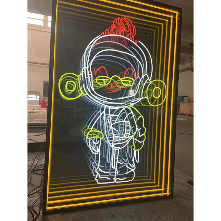 Magic Infinite Mirror Multi-layer Custom Neon Sign No MOQ Free Design Drop Shipping 3D Customized Advertising 28 Small Led Sign