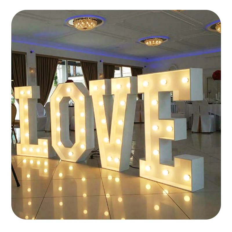 Props Wedding Decor Marry Me Lights Marquee Letter 3Ft 4ft Big Numbers Giant Light up Letters Led Marquee Alphabet Love Letters