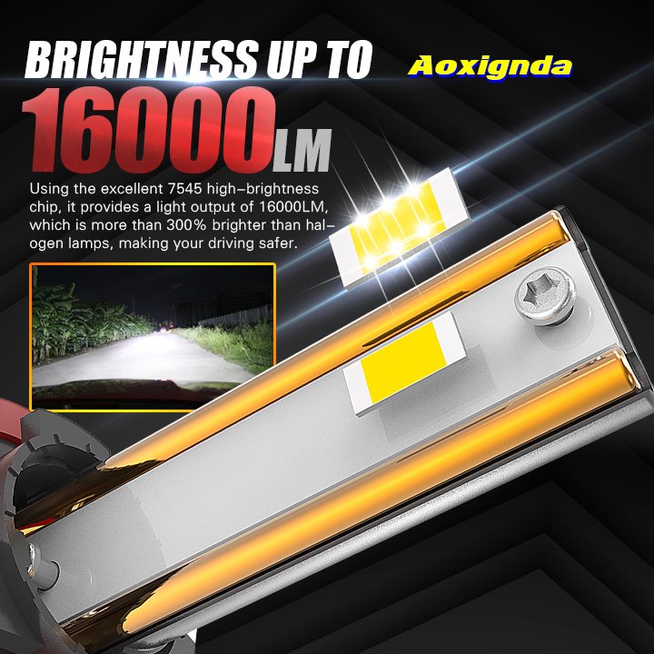 F9 65W 16000 Lumen H13 High Low Beam CAN-BUS LED Headlight Bulb