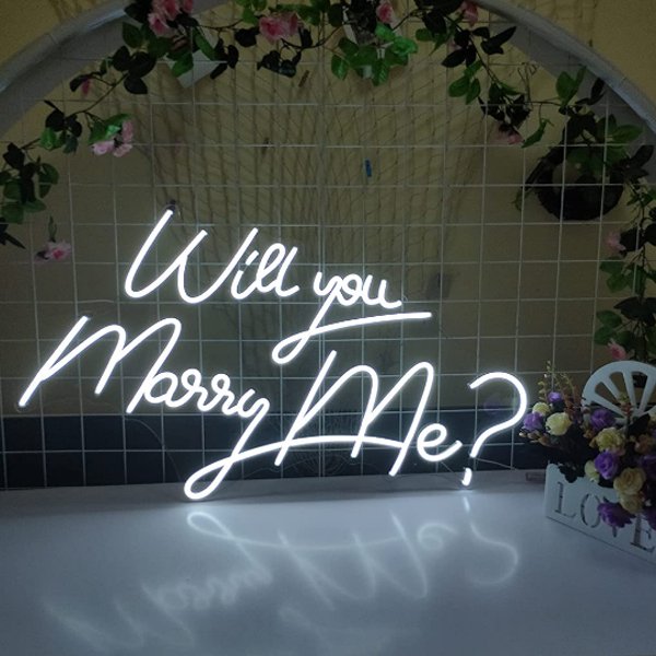 Custom Neon Sign Acrylic Letters Will You Marry Me Neon Lights Y Led Flex Neon Signs for Be Engaged Propose