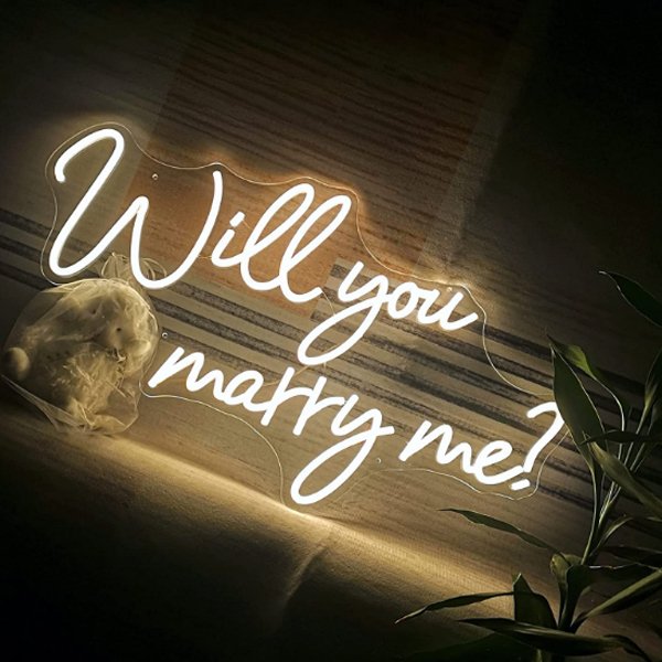 Custom Neon Sign Acrylic Letters Will You Marry Me Neon Lights Y Led Flex Neon Signs for Be Engaged Propose