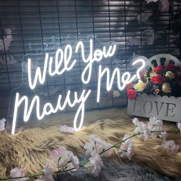 Custom Neon Sign Acrylic Letters Will You Marry Me Neon Lights Y Led Flex Neon Signs for Be Engaged Propose