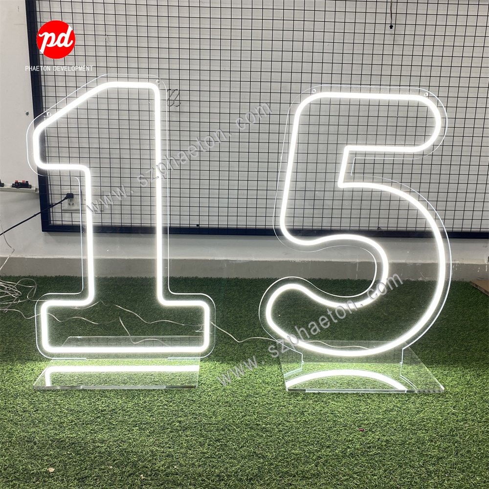 Party Supplies Custom Free Standing Led Birthday Neon Number Lights 0-9 Acrylic Neon Letter Signs for Party Decorations