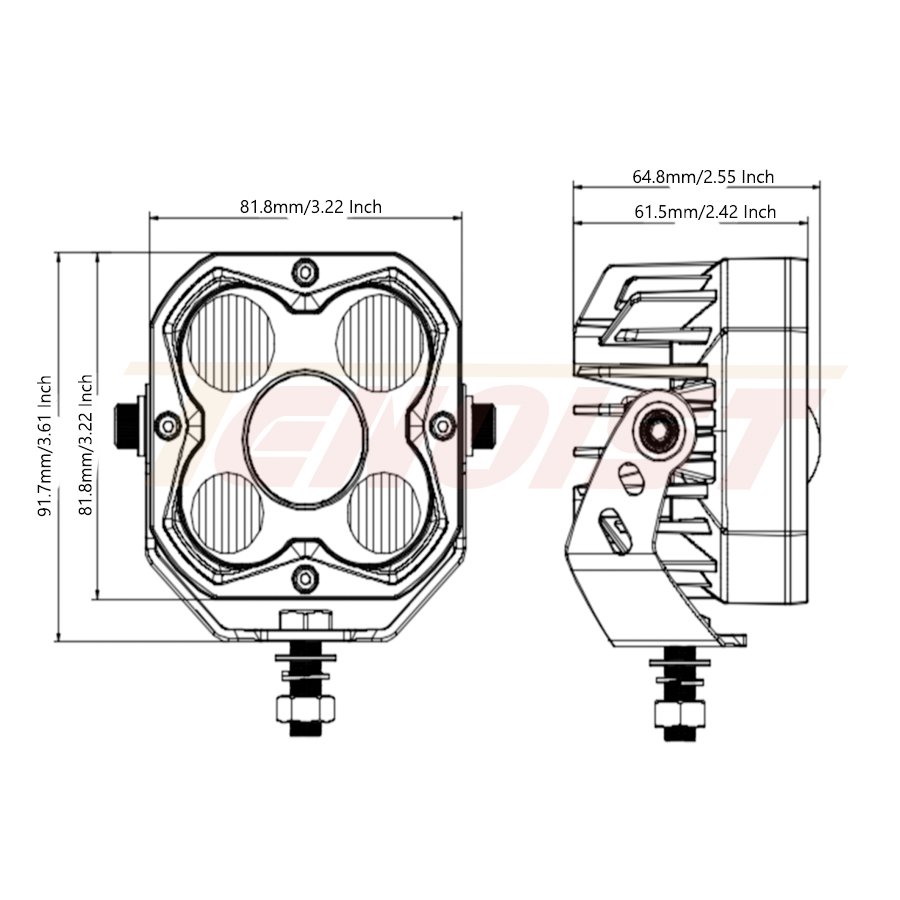 3.2 Inch Super Bright White LED Work Driving Head Light for Car SUV Offroad ATV UTV BUS 10-30V