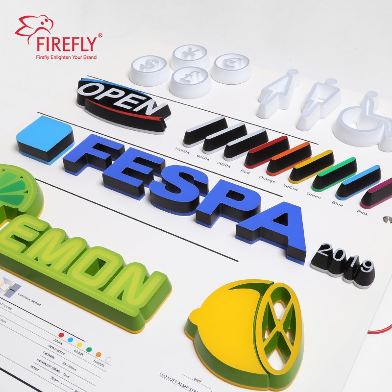 Custom Business Shop Logo 3D Lighting Acrylic Illuminated Mini Open Sign Backlit Channel Letter Led Sign