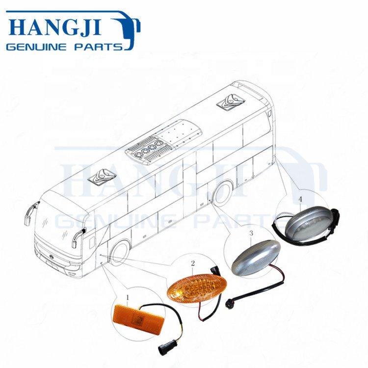 Chinese Bus Accessories ZK6122HL Bus Spare Parts LED Head Lamp Front Fog Lights Tail Lights