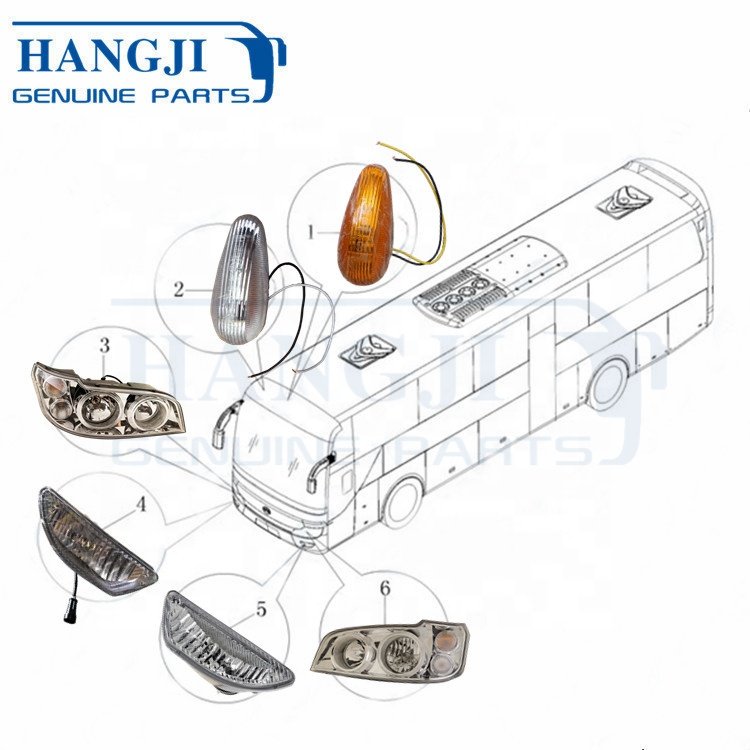 Chinese Bus Accessories ZK6122HL Bus Spare Parts LED Head Lamp Front Fog Lights Tail Lights