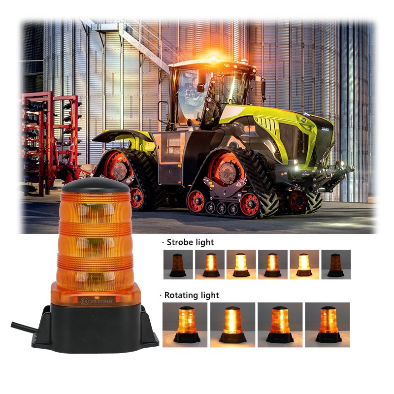 24W Led Emergency Rotating Flashing Lamp Clear Amber Led Beacon Strobe Light for Car Emergency Machine