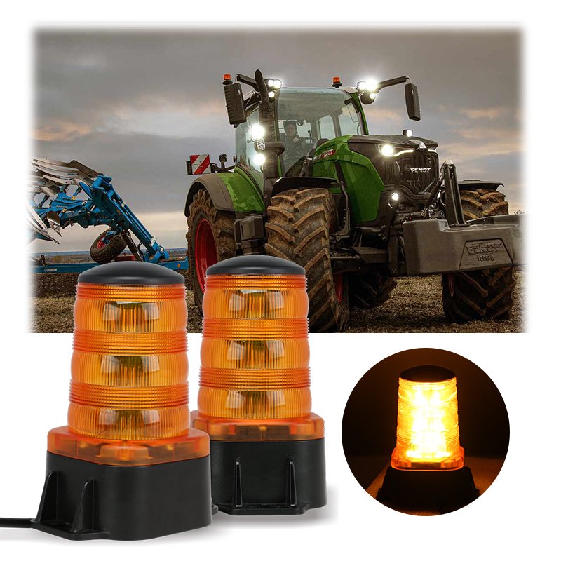 24W Led Emergency Rotating Flashing Lamp Clear Amber Led Beacon Strobe Light for Car Emergency Machine