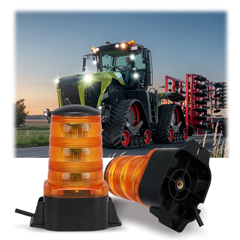 24W Led Emergency Rotating Flashing Lamp Clear Amber Led Beacon Strobe Light for Car Emergency Machine
