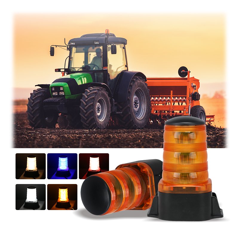 24W Led Emergency Rotating Flashing Lamp Clear Amber Led Beacon Strobe Light for Car Emergency Machine