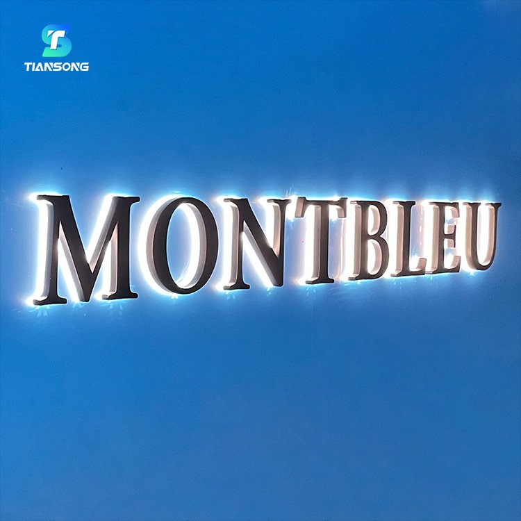 Custom Backlit Logo Channel Letter Backlight Business Name 3D Letter Led Sign