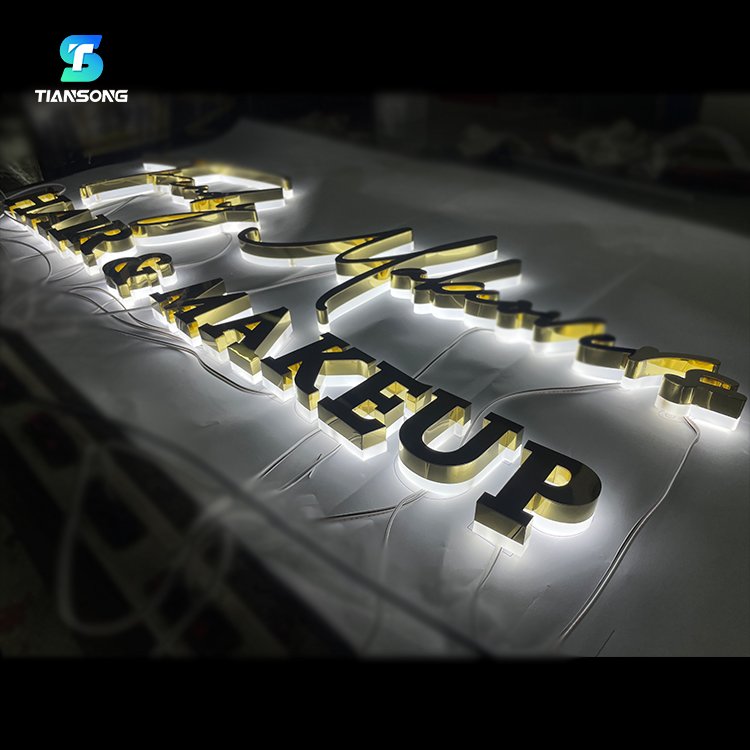 Custom Backlit Logo Channel Letter Backlight Business Name 3D Letter Led Sign