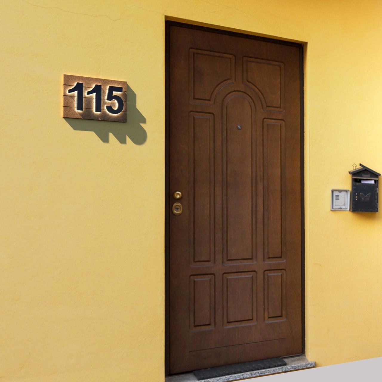 Custom 24V Outdoor LED Solar House Number Light Metal Stainless Steel Illuminated Electronic Signs Easy Installation