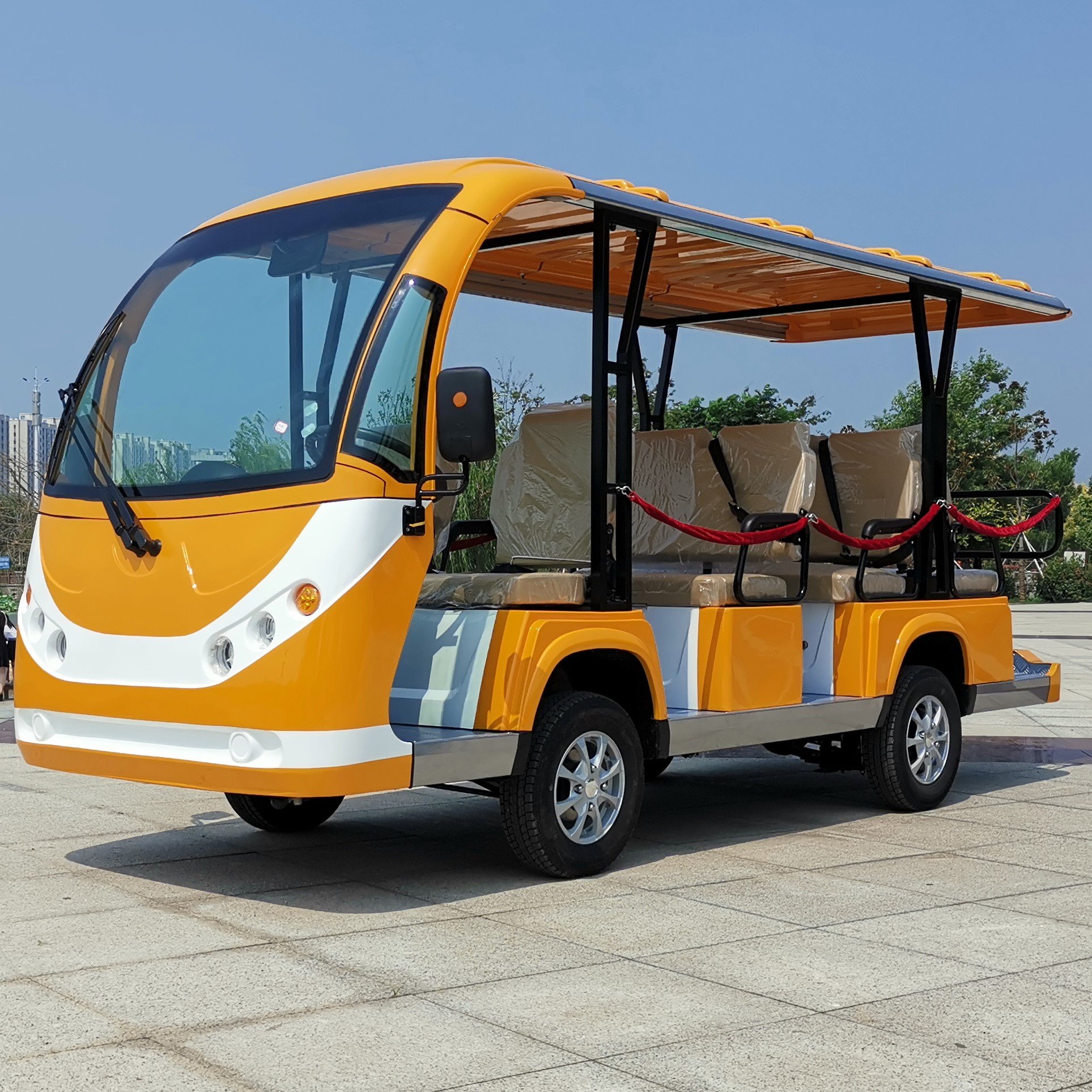 Tong Cai Electric Mini Bus Shuttle Tourist Car with 11 14 23 Seats Electric Sightseeing Bus