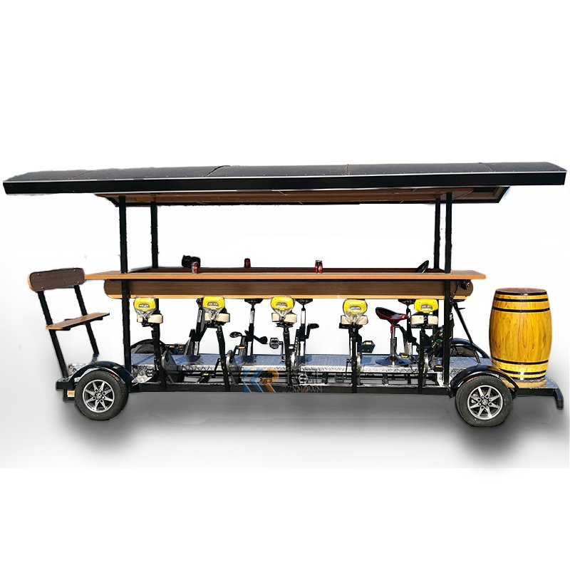 2025 Cycling Passenger Electric Beach Beer Bike Party Bus Electric Tourist Beer Bike City Pedal Bus Pub Bike