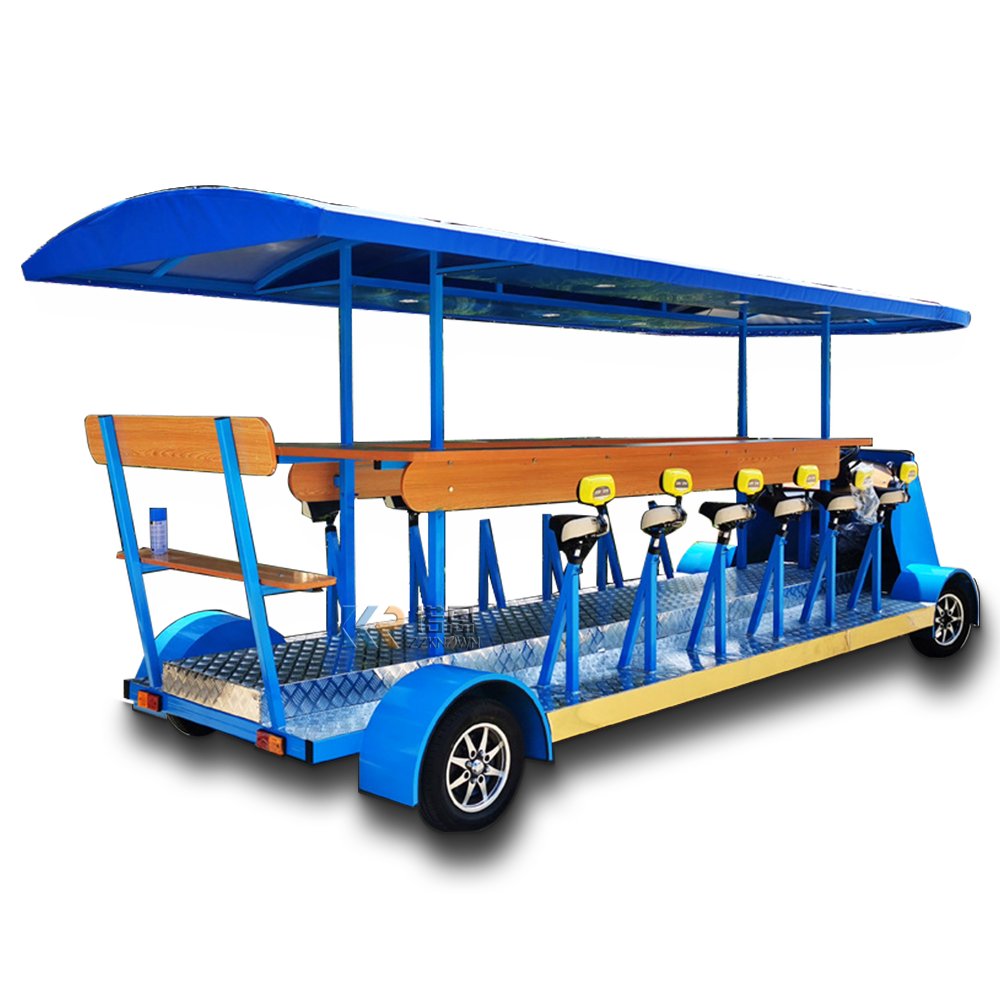 2025 Cycling Passenger Electric Beach Beer Bike Party Bus Electric Tourist Beer Bike City Pedal Bus Pub Bike