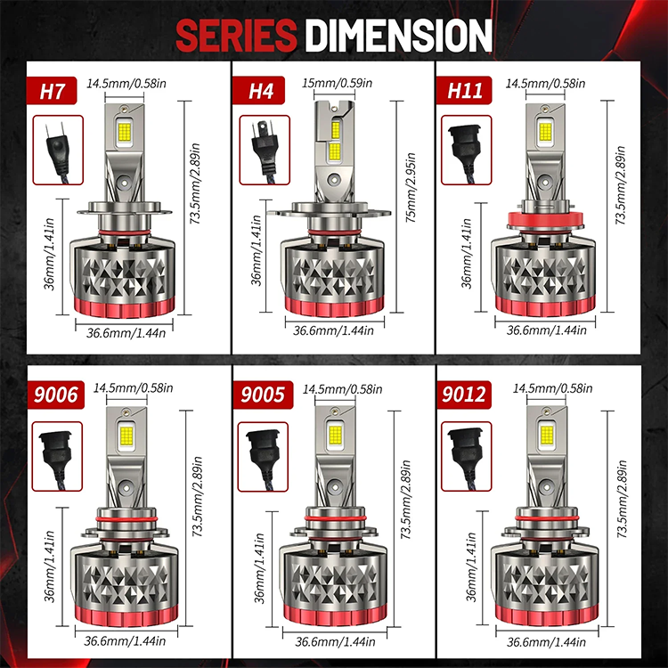 HYNBYZJ Super Bright 260w High Power H11 9005 9006 Auto Car Led Light 9005 9006 H4 H7 Led Headlight Bulb 30000lm Bus Canbus H4