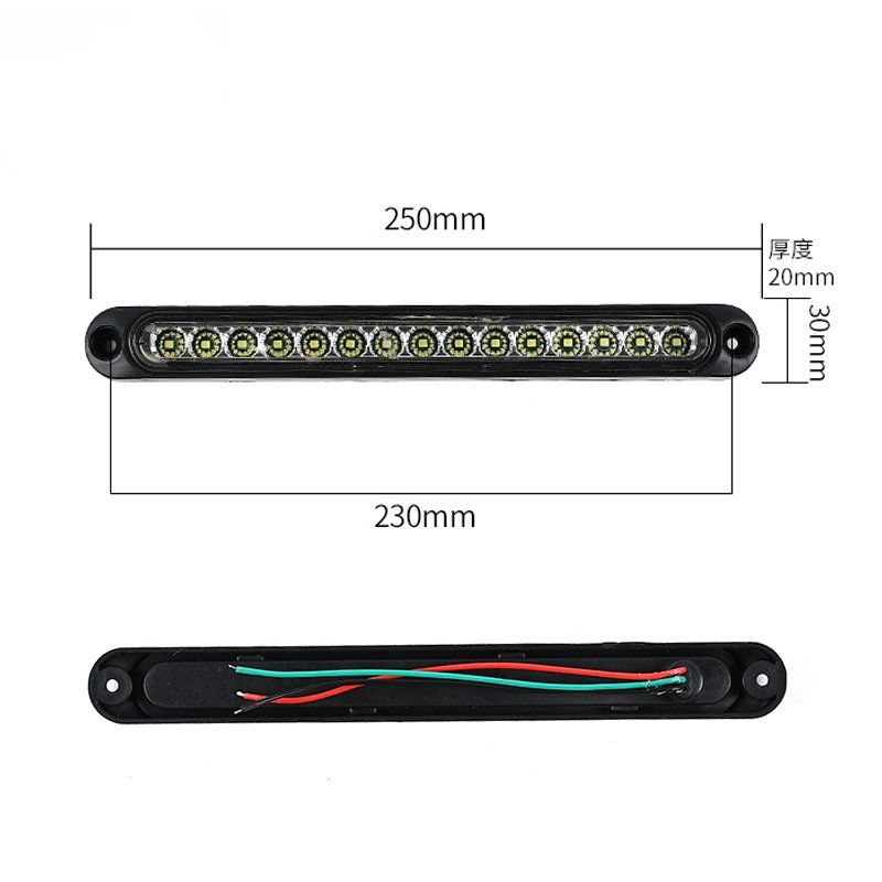 9.8inch 15LED Side Light Bar DC 12V 24V Brake Lights for Trailer Ship Bus RV Truck SUV