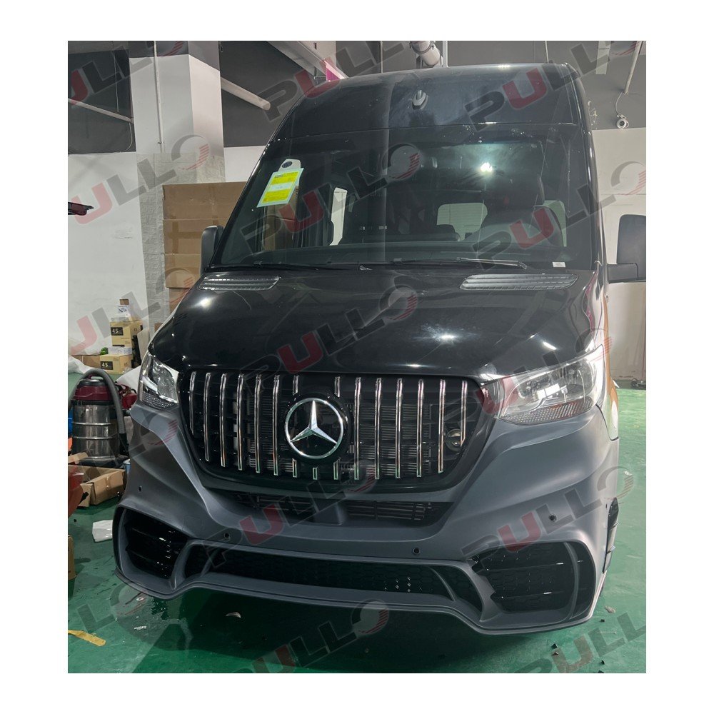 Car Accessories for Mercedes Benz Sprinter W906 W907 W910 2018-2020 to GT Style Include Front Bumper Assembly with Grille Grill