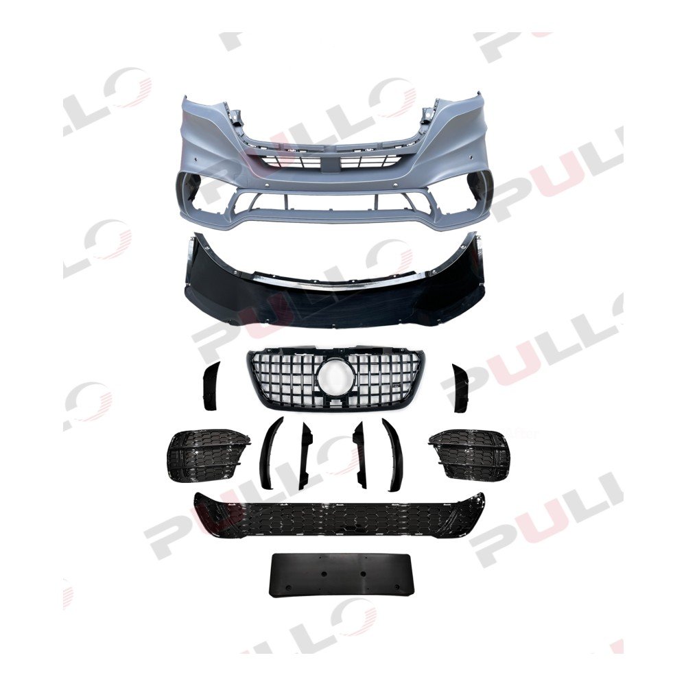Car Accessories for Mercedes Benz Sprinter W906 W907 W910 2018-2020 to GT Style Include Front Bumper Assembly with Grille Grill