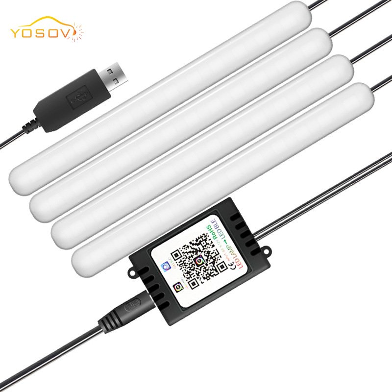 Yosovlamp New Car Atmosphere Decoration Light APP Controls the Car's Seven Color Voice Controlled Footlights
