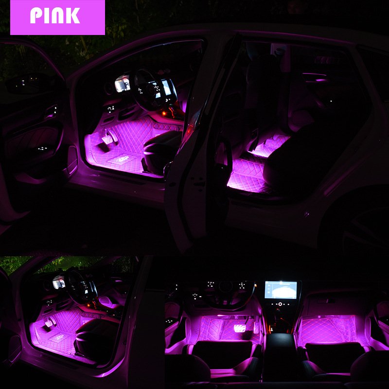 Yosovlamp New Car Atmosphere Decoration Light APP Controls the Car's Seven Color Voice Controlled Footlights