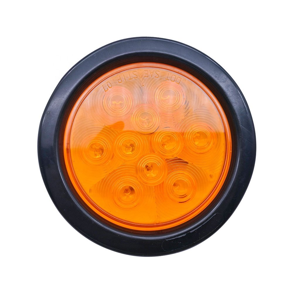 Truck Light Accessaries 4 Inch 10 LEDs Round Car LED Tail Rear Light Truck Trailer RV Lamp 12V With Wiring Plug