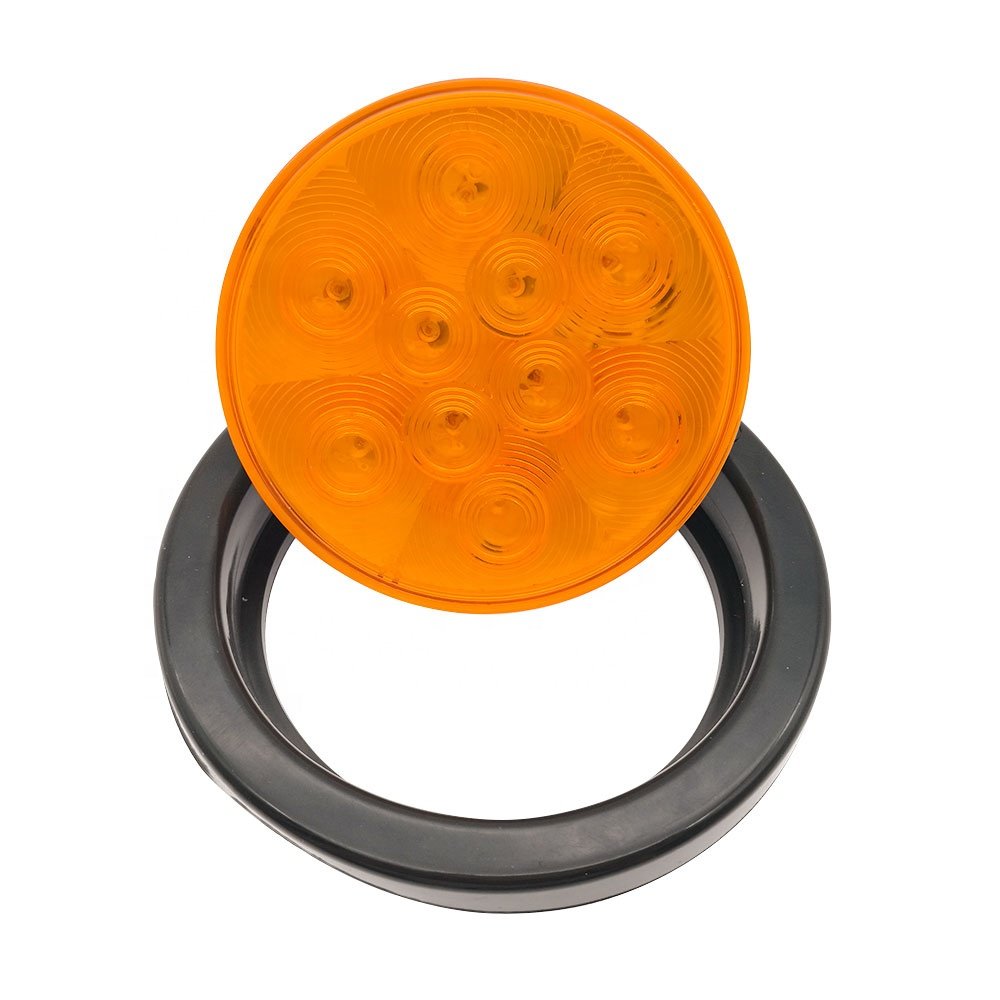 Truck Light Accessaries 4 Inch 10 LEDs Round Car LED Tail Rear Light Truck Trailer RV Lamp 12V With Wiring Plug