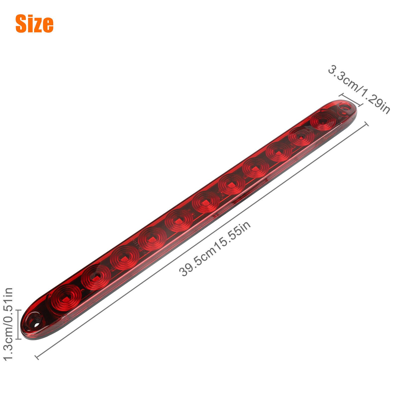 16" Trailer LED Tail Bar Light Brake Stop Lights Assembly Identification Clearance Strip Red Light Waterproof for off Road Truck