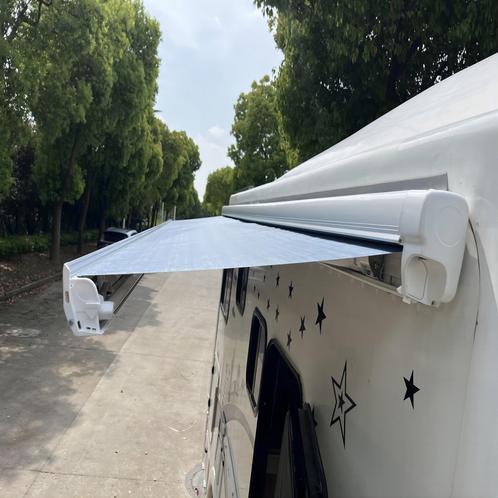 Awnlux Retractable RV Electric Awning with Crank Handle Outdoor Truck Camper Awning Accessory for Motorhome