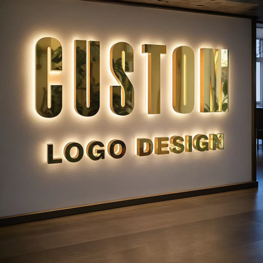 Custom Outdoor Indoor Backlit Signs Stainless Steel Business 3D Letter Logo Signage Led Signboard Storefront Led Channel Sign