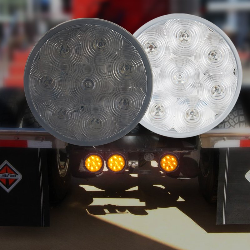 Led Waterproof IP67 4 Inch Truck Trailer Rear Exterior Light Smoke Dark Lens Tractor Tow Bus Tail Light