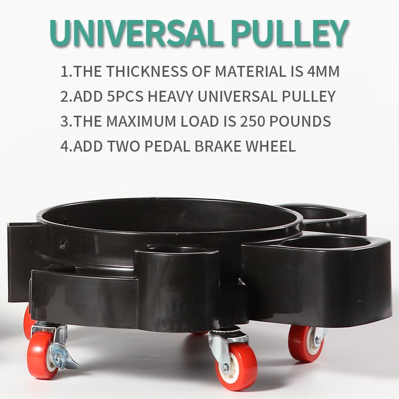 Car Water Bucket With Wheel Swivel Caster Wheel Removable Rolling Mobile Detailing Car Wash Tool Kit Detailing Tool