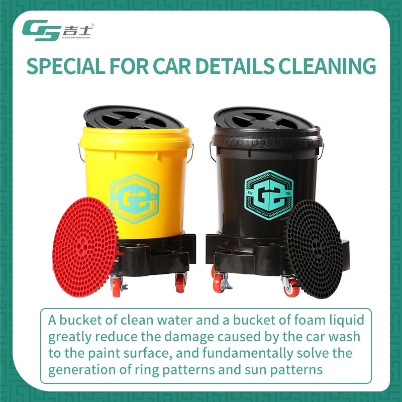 Car Water Bucket With Wheel Swivel Caster Wheel Removable Rolling Mobile Detailing Car Wash Tool Kit Detailing Tool